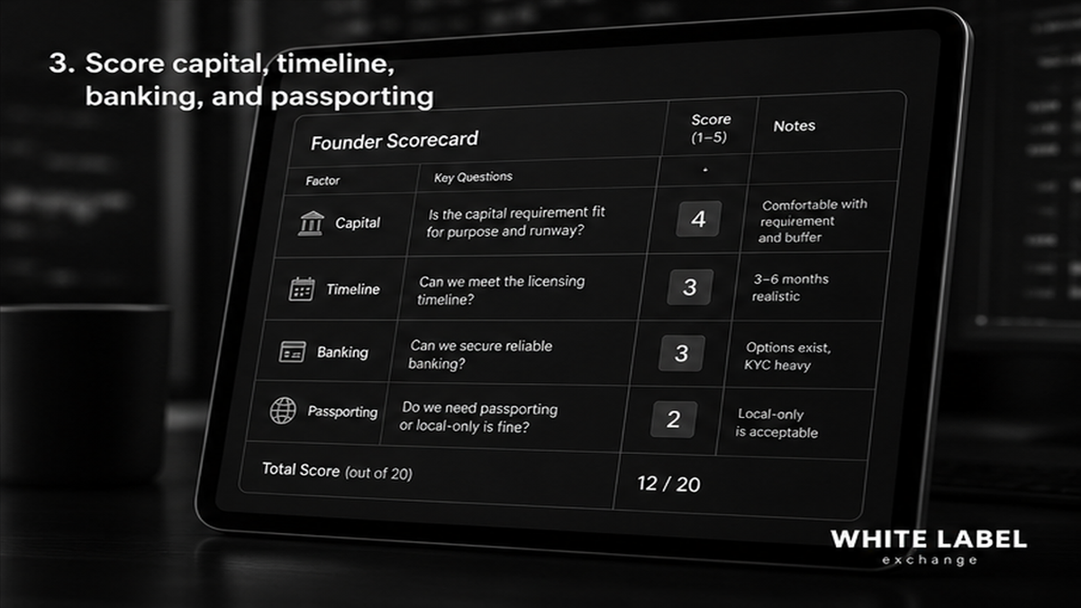 Grayscale scorecard checklist: capital, timeline, banking, and passporting