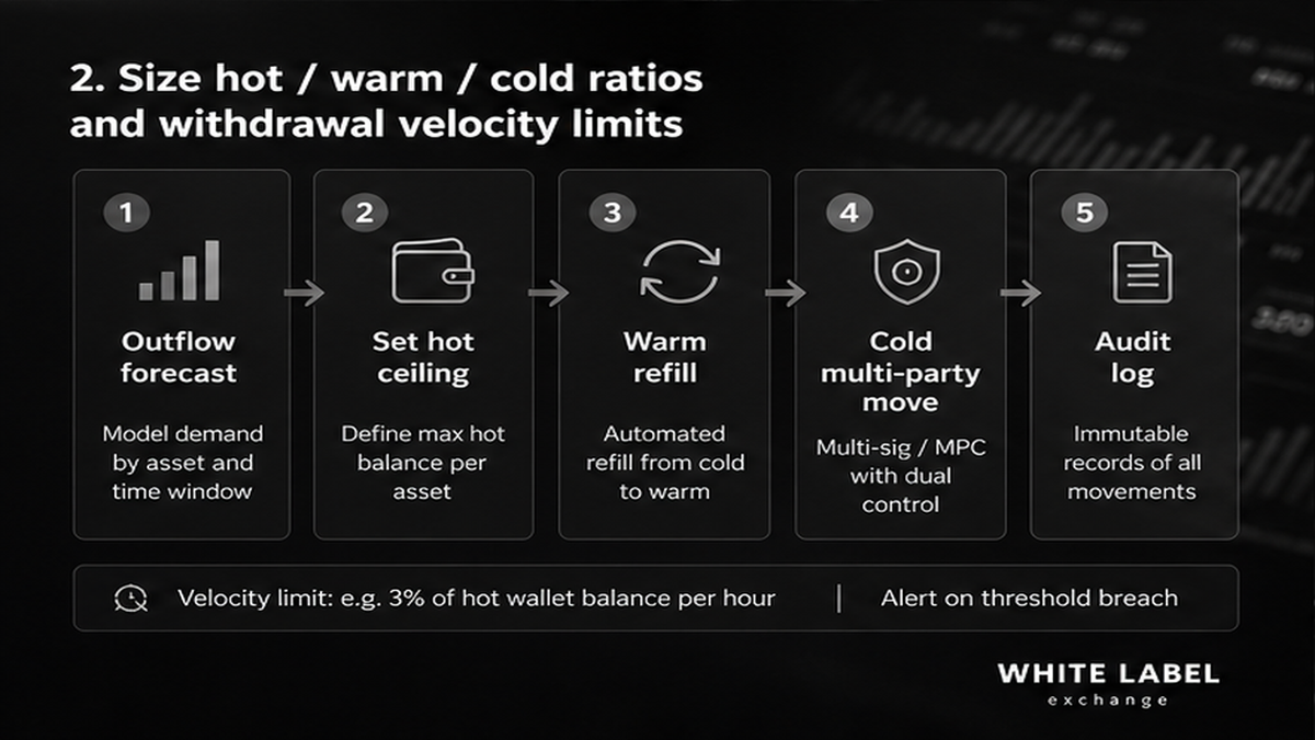 Grayscale workflow UI: sizing hot warm cold ratios and withdrawal velocity limits
